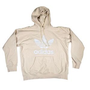 Adidas Hoodie Women’s Size Small Pink Peach Leaf Logo Sweater Flaws Athletic S